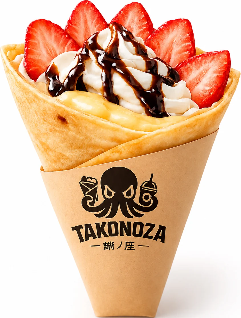 いちごチョコホイップカスタードのクレープ